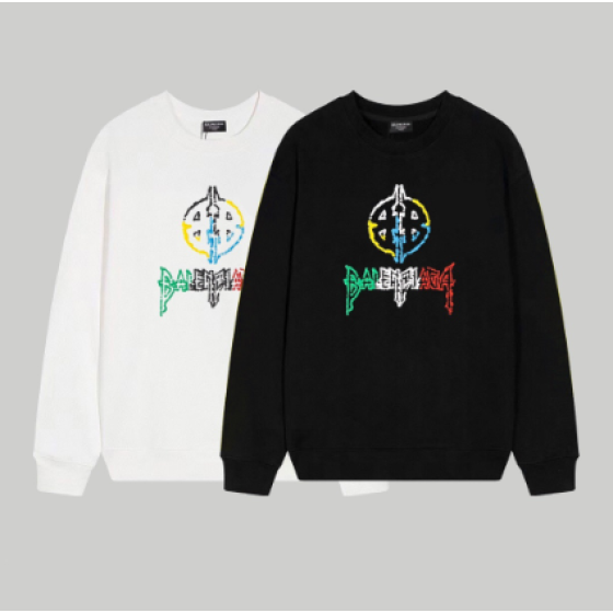 Balenciaga's new colorful letter print crewneck sweatshirt